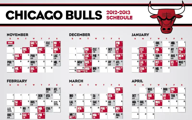 Bulls Printable Schedule