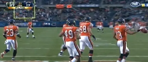 Johnny Knox Punt Return nullified Touchdown against Green Bay
