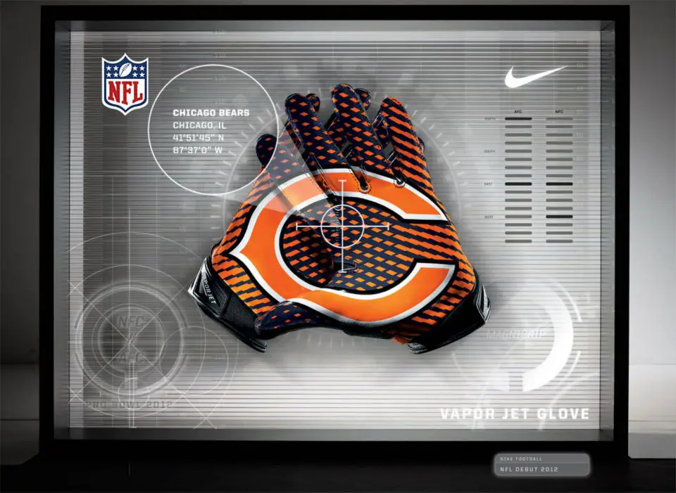Chicago Bears 2012 Nike Vapor Jet Gloves