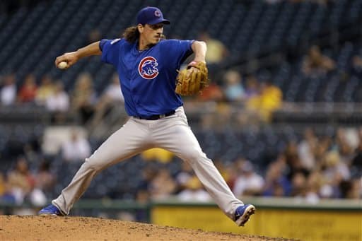 Cubs Unable to Hit With Runners In Scoring Position; Get Shutout 1-0 1 Chicago Cubs starting pitcher Jeff Samardzija delivers during the third inning of a baseball game against the Pittsburgh Pirates in Pittsburgh, Wednesday, May 22, 2013. (AP Photo/Gene J. Puskar)