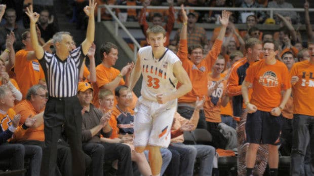 Seven second half three pointers lifts Illinois past Bradley 81-55