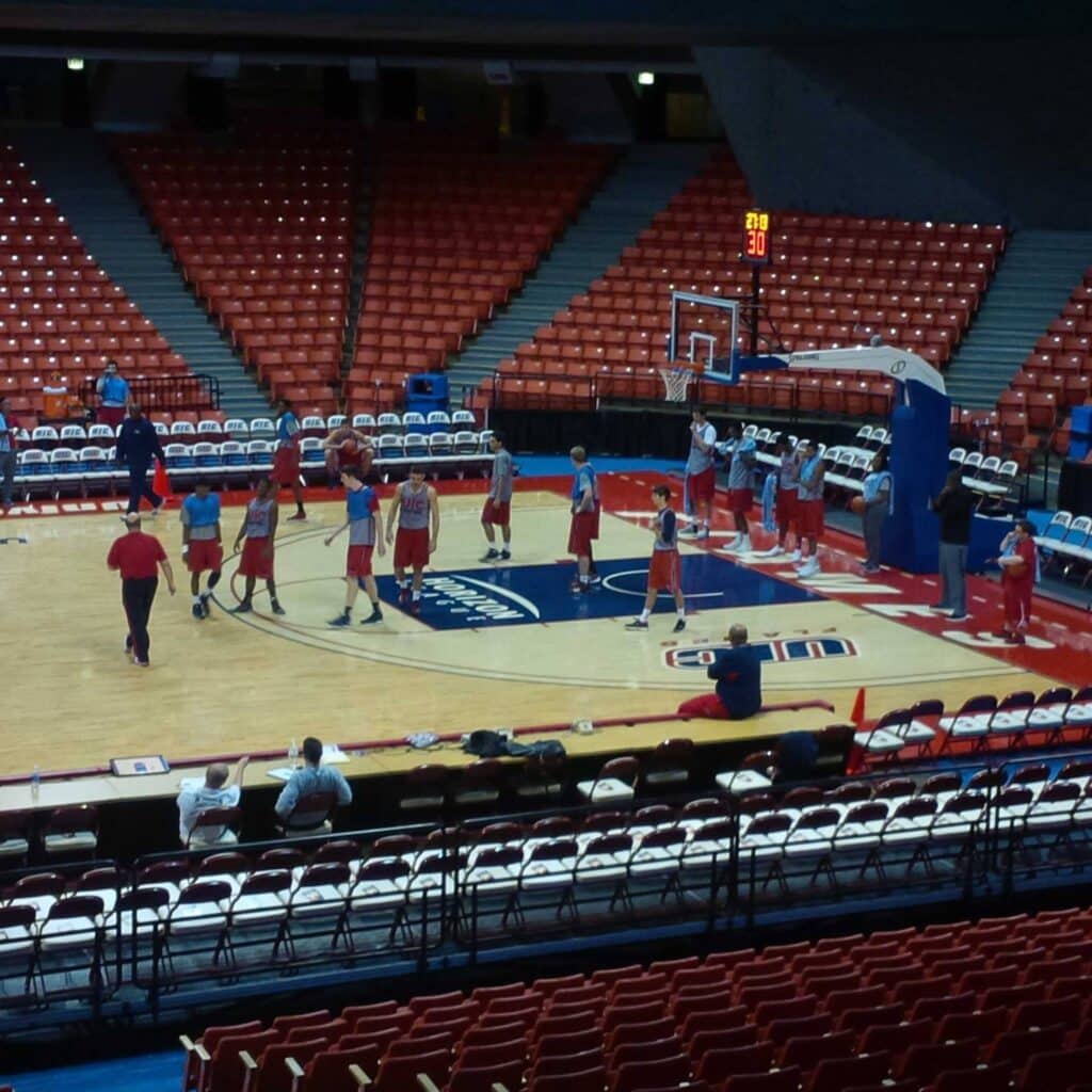 The Flames practice at the UIC Pavilion