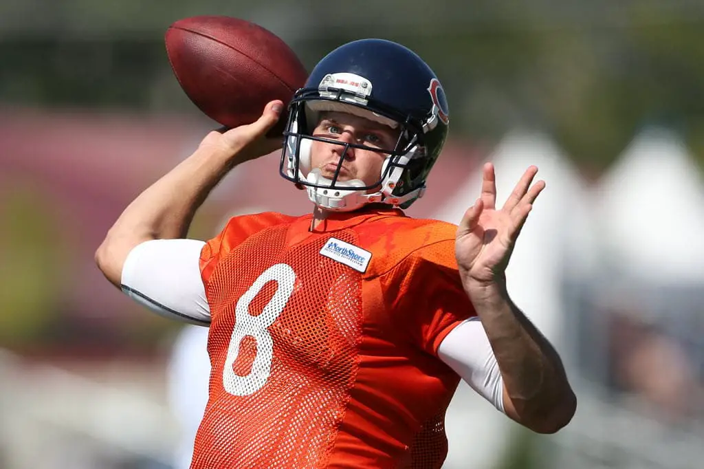 Backup Quarterbacks Will Take The Spotlight In The Bears Preseason Opener 1 Bears quarterback Jimmy Clausen throws during training camp (photo taken by the Chicago Tribune).