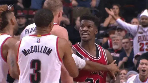 VIDEO: Jimmy Butler has eventful night against Portland Trailblazers