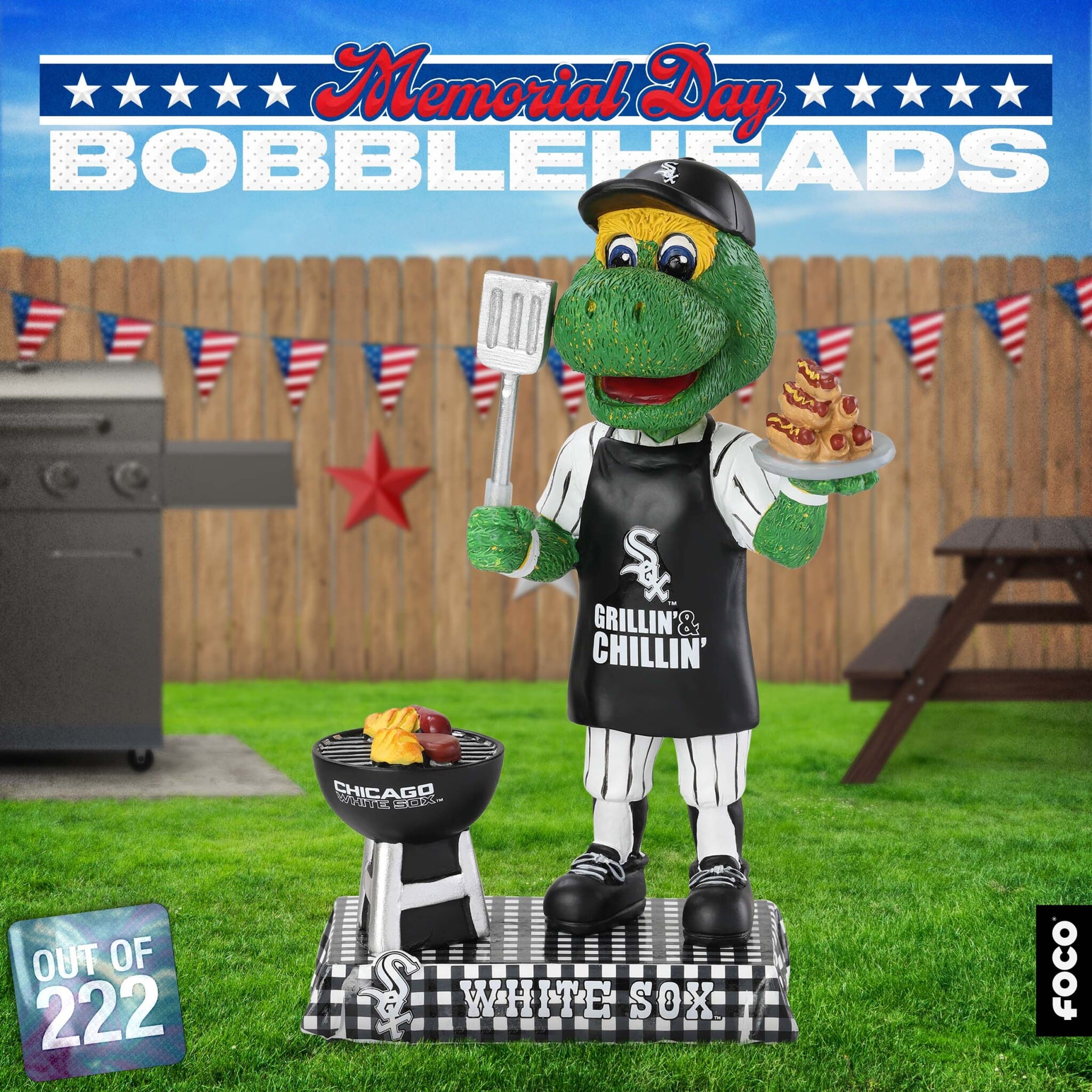 FOCO exclusive Chicago Baseball Memorial Day Mascot Bobblehead
