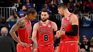 Zach Lavine DeMar DeRozan Nikola Vucevic Bulls GettyImages 1247599462 Chicago Bulls Nikola Vucevic