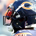Chicago Bears cornerback Jaylon Johnson (1) practices before the game against the New England Patriots