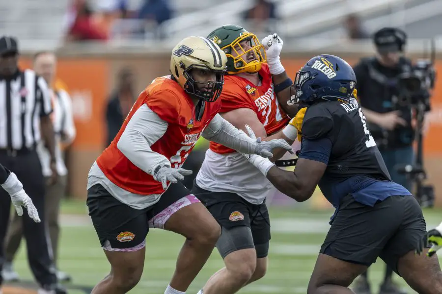 Two possible Chicago Bears draft targets, Greg Zabel and Darius Alexander
