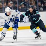 Chicago Blackhawks urged to go after 'long shot' free agent 2 Toronto Maple Leafs forward Mitch Marner (16) skates against Seattle Kraken forward Tye Kartye