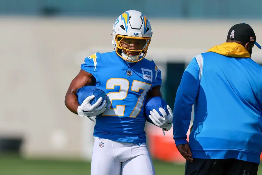 NFL: JUL 24 Chargers Training Camp Chicago Bears J.K. Dobbins