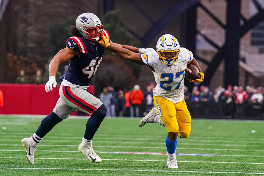 NFL: Los Angeles Chargers at New England Patriots Before suffering an MCL sprain in November, J.K. Dobbins was the Los Angeles Chargers' feature running back in 2024.