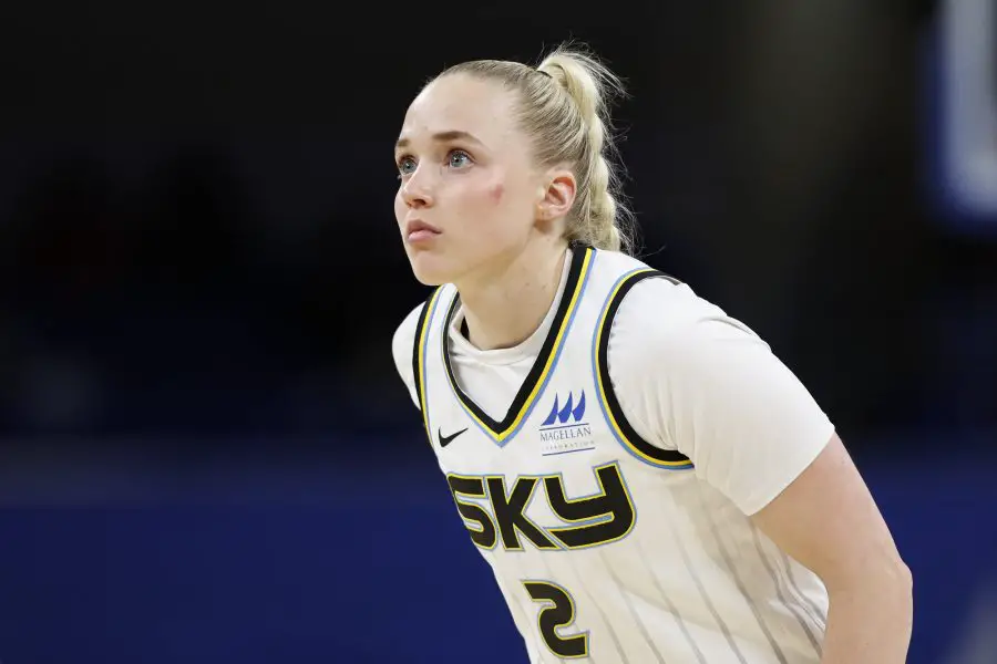WNBA: Preseason Minnesota Lynx at Chicago Sky Chicago Sky guard Hailey Van Lith (2) looks on during the first half of a WNBA pre-season game against the Minnesota Lynx at Wintrust Arena.
