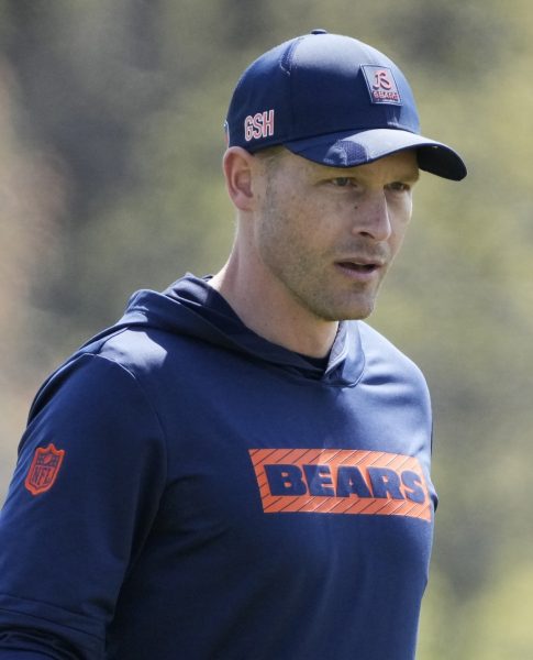 NFL: Chicago Bears Rookie Minicamp Chicago Bears head coach Ben Johnson walks the field during rookie minicamp at Halas Hall.