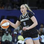 Chicago Sky guard Hailey Van Lith (2) brings the ball up court against the New York Liberty during the second half at Wintrust Arena.