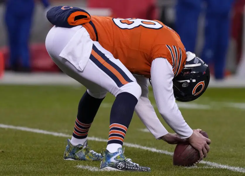 NFL: Arizona Cardinals at Chicago Bears Chicago Bears long snapper Patrick Scales (48) practices before the game against the Arizona Cardinals at Soldier Field.