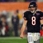 Chicago Bears quarterback Rex Grossman (8) walks off the field in the first half of Super Bowl XLI at Dolphins Stadium.