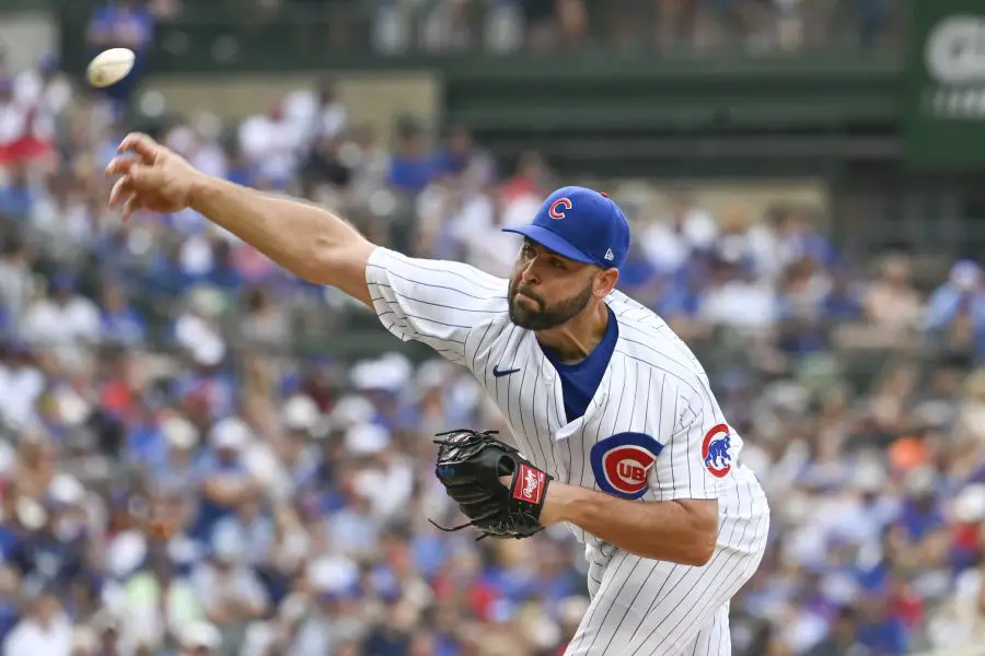 MLB: St. Louis Cardinals at Chicago Cubs Chicago Cubs starting pitcher Michael Fulmer (32) pitches during the first inning against the St. Louis Cardinals at Wrigley Field.