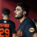 Potential Chicago Cubs target and Baltimore Orioles pitcher Zach Eflin against the Arizona Diamondbacks at Chase Field.