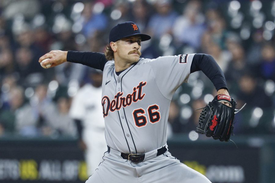 MLB: Detroit Tigers at Chicago White Sox Detroit Tigers starting pitcher Sawyer Gipson-Long (66) delivers a pitch against the Chicago White Sox during the first inning at Rate Field.