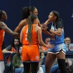 Chicago Sky's Angel Reese made career history after hair-pulling incident 2 Chicago Sky forward Angel Reese (5) pushes Connecticut Sun forward Olivia Nelson-Ododa (10) in the second half at Mohegan Sun Arena.