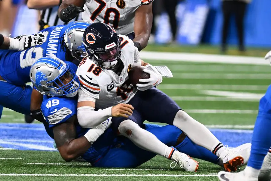 Caleb Williams' rookie campaign was hindered by him being sacked a league-leading 68 times
