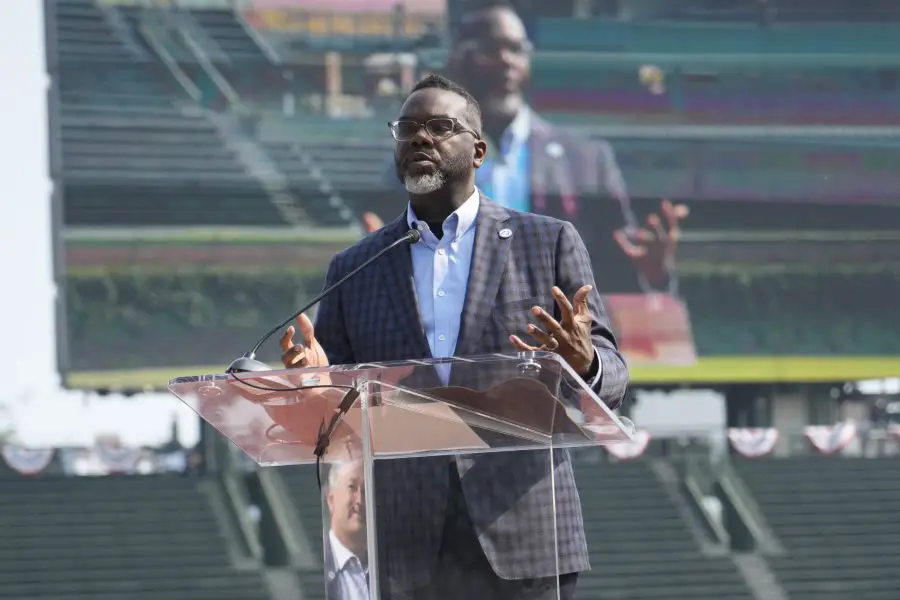Chicago mayor Brandon Johnson announces that Major League Baseball and the Chicago Cubs will host the 2027 All Star game at Wrigley Field. 