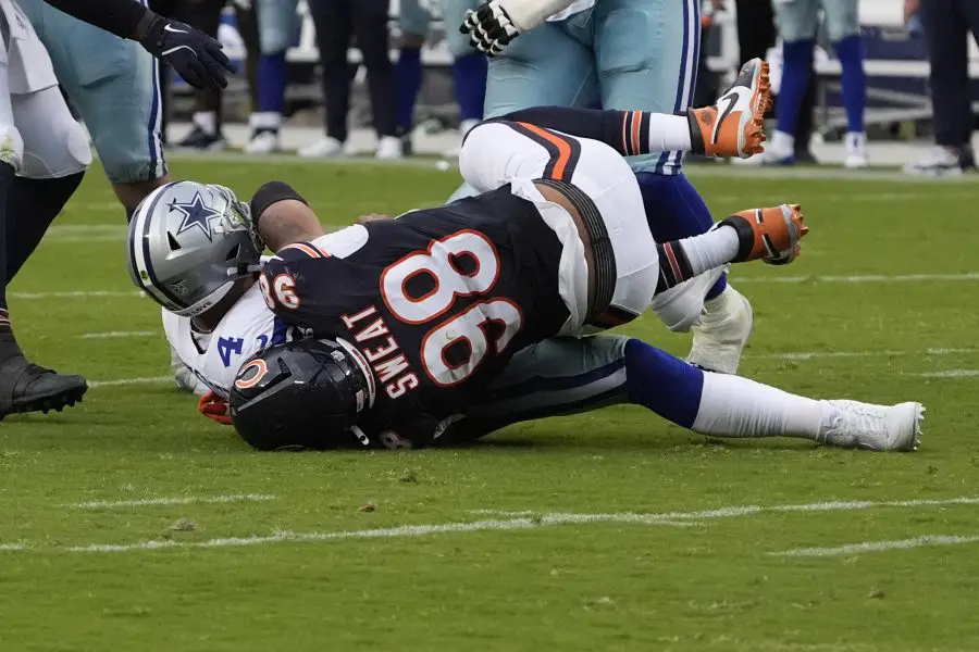Dennis Allen's defense got the much needed defensive line pressure on Sunday when Montez Sweat and Dominique Robinson recorded sacks. 